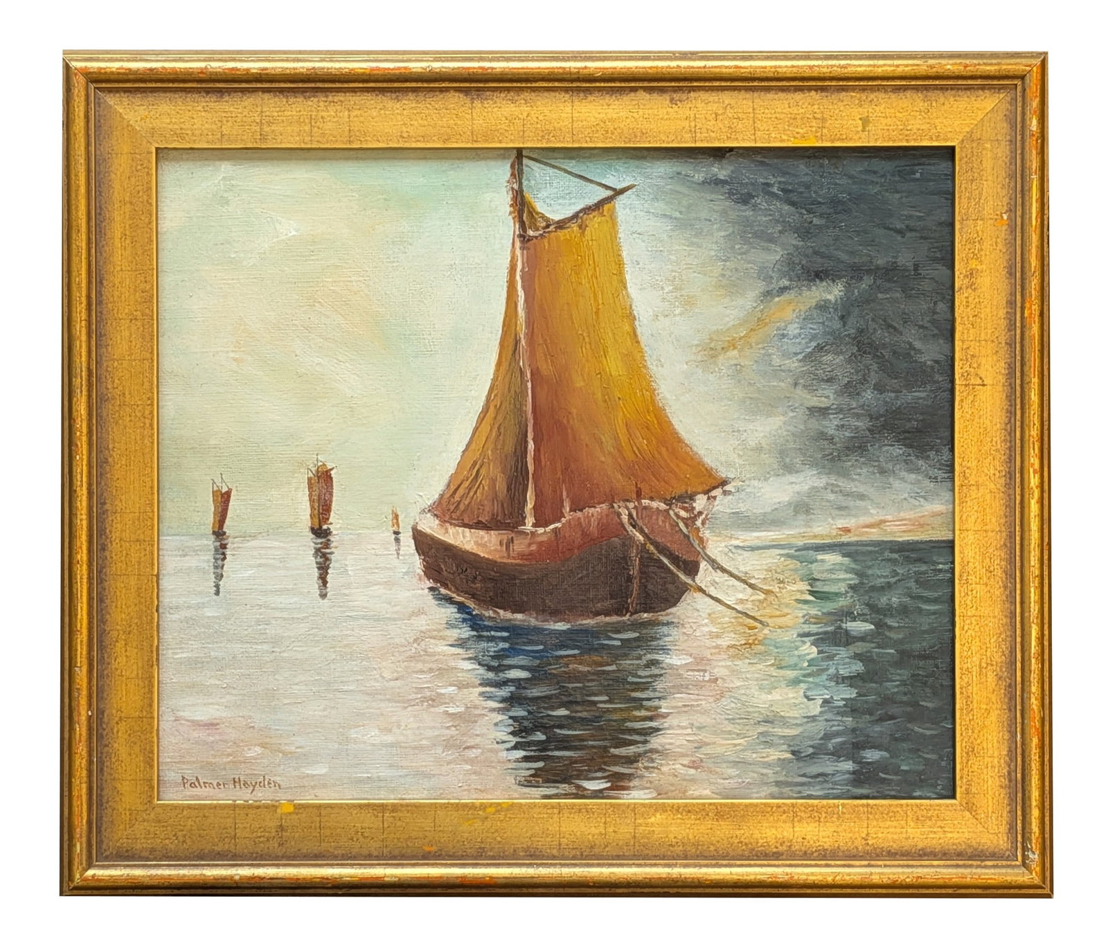 Palmer Cole (Hedgeman) Hayden (1890 - 1973) American: Palmer Cole (Hedgeman) Hayden (1890 - 1973) American Oil on Board Measure 11 1/4"in H x 13 3/4"in W and 14 1/2"in H x 17 1/4"in W framed Known for: African American figure, ethnic urban genre Biograph