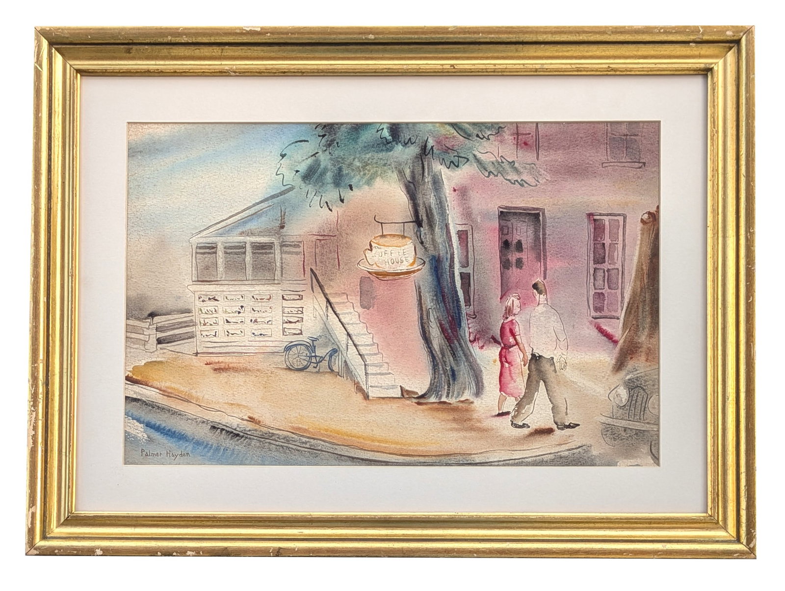 Palmer Cole (Hedgeman) Hayden (1890 - 1973) American: Palmer Cole (Hedgeman) Hayden (1890 - 1973) American Watercolor on Paper Measure 12"in H x 18"in W and 18"in H x 24 1/2"in W x 1"in D framed Known for: African American figure, ethnic urban genre Biog