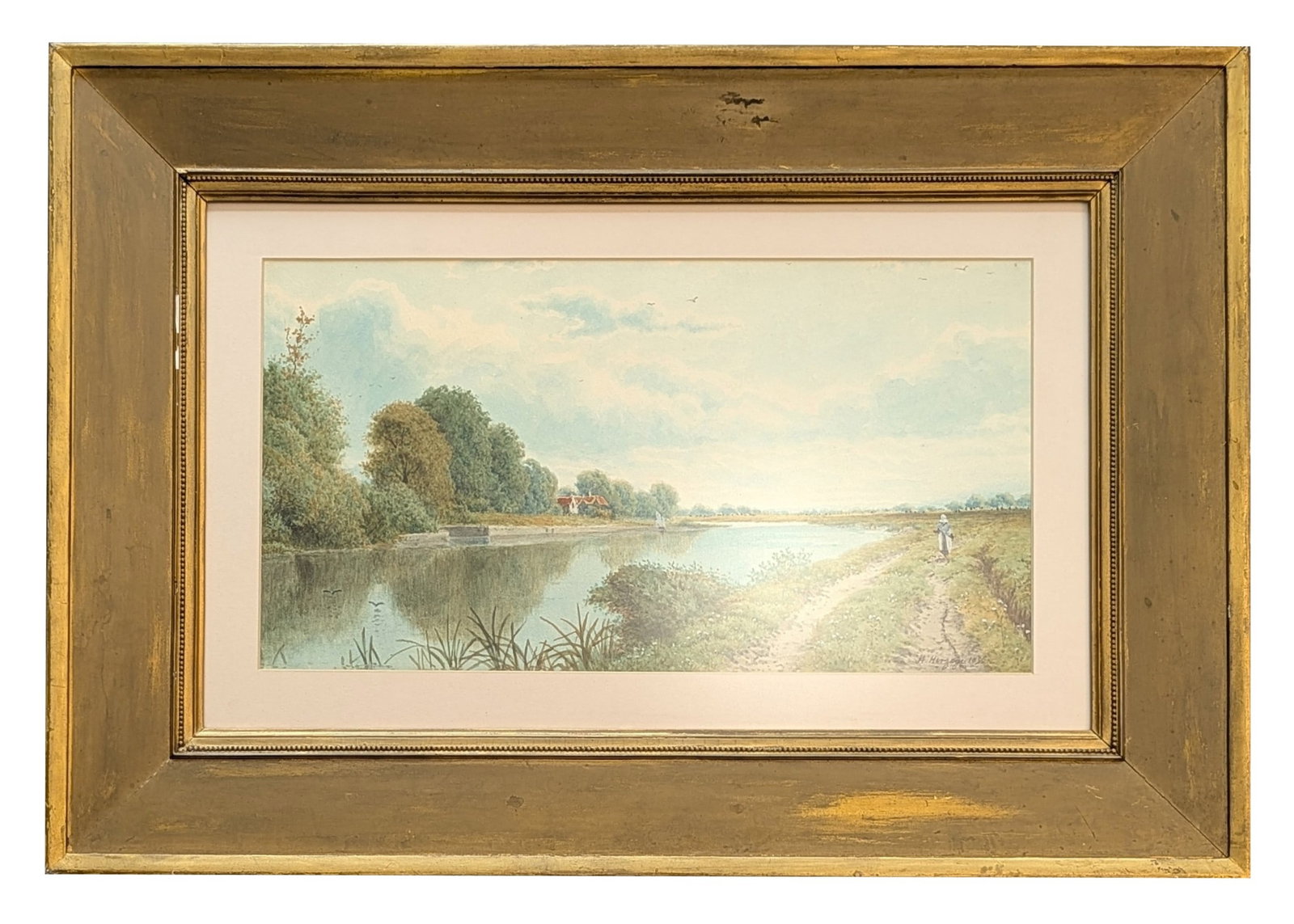 Hermann Ottomar Herzog (1832 - 1932) Germany: Hermann Ottomar Herzog (1832 - 1932) Germany Watercolor on Paper Measure 9 1/4"in H x 17 1/4"in W and 18 1/2"in H x 26 1/2"in W framed Known for: Landscape, marine, genre and nocturne painting Biograp