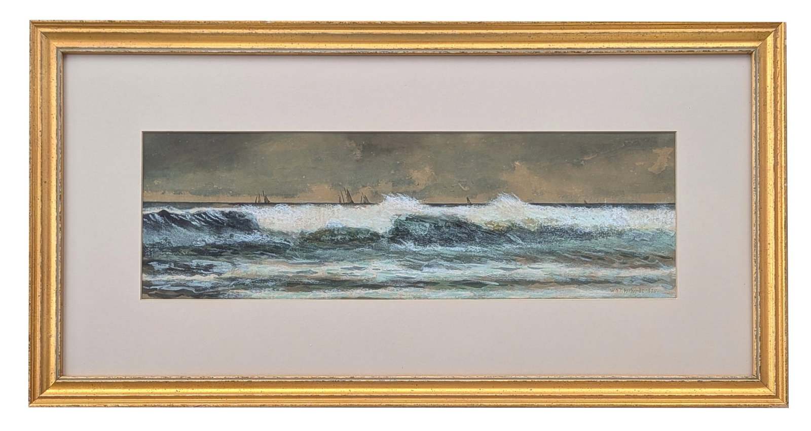 William Trost Richards (1833 - 1905) American: William Trost Richards (1833 - 1905) American Mixed Media Measure 6 1/2"in H x 20"in W and 14 1/2"in H x 28 1/4"in W framed Biography: Richards rejected the romanticized and stylized approach of other