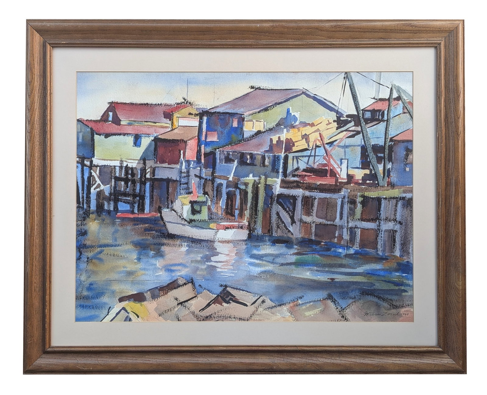 William Zorach (1887 - 1966) Lithuania: William Zorach (1887 - 1966) Lithuania Watercolor on Paper Measure 20"in H x 26"in W and 27 1/2"in H x 34"in W framed Known for: Abstract sculpture, modernist landscape and figure painting Name varian