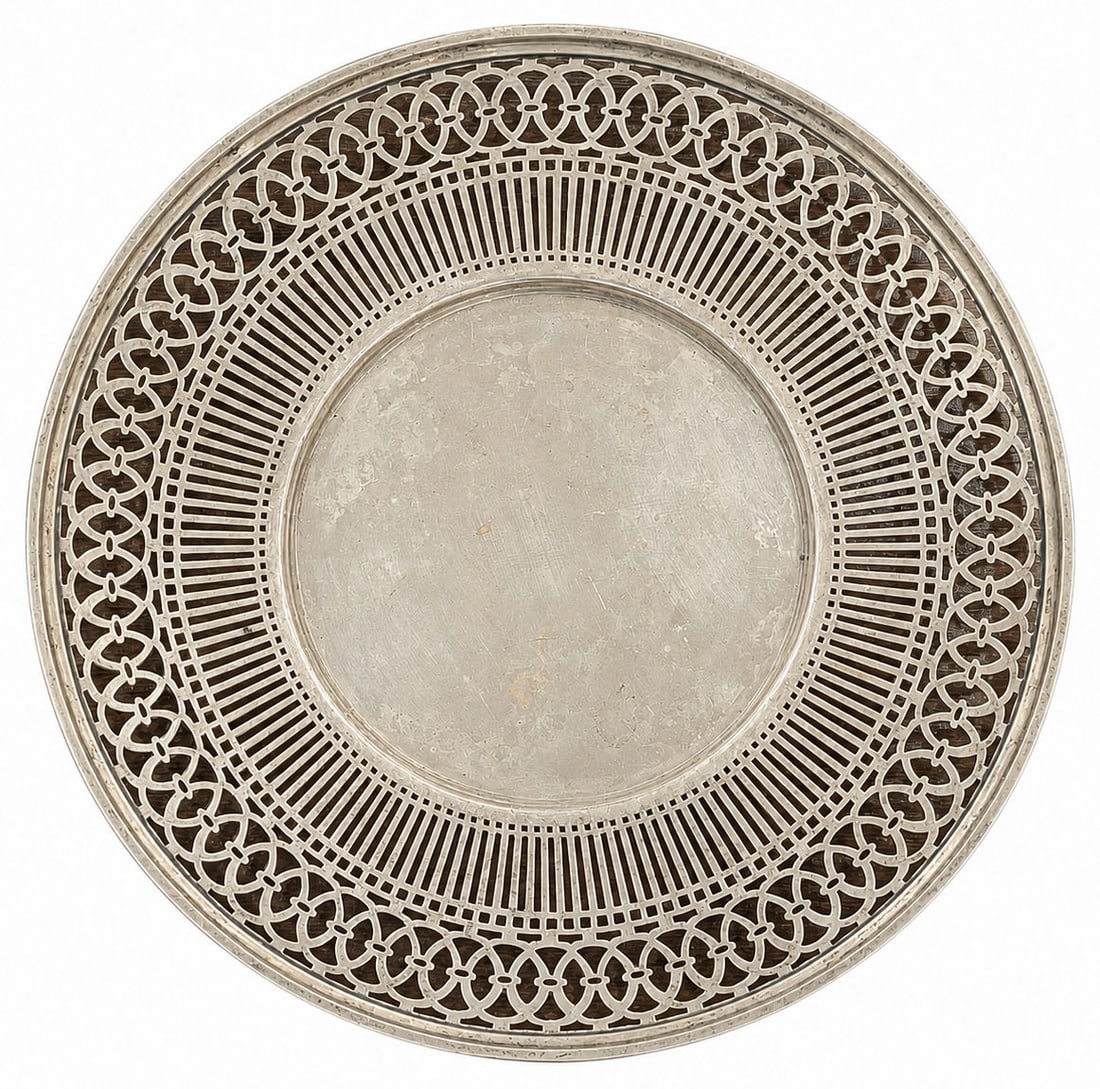 Sterling Silver Round Pierced Reticulated Plate / Charger (Model 3358) (1 of 4)