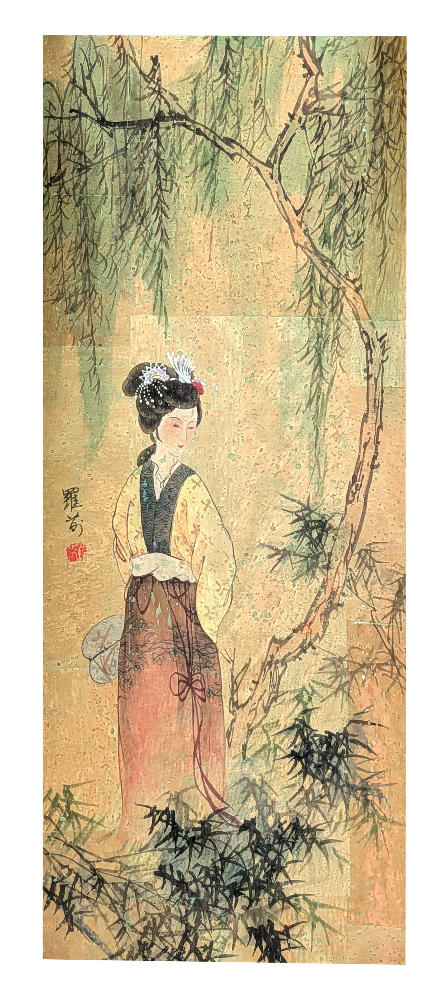 Chinese School Court Lady Painting on Rice Paper, Signed and Sealed (1 of 4)