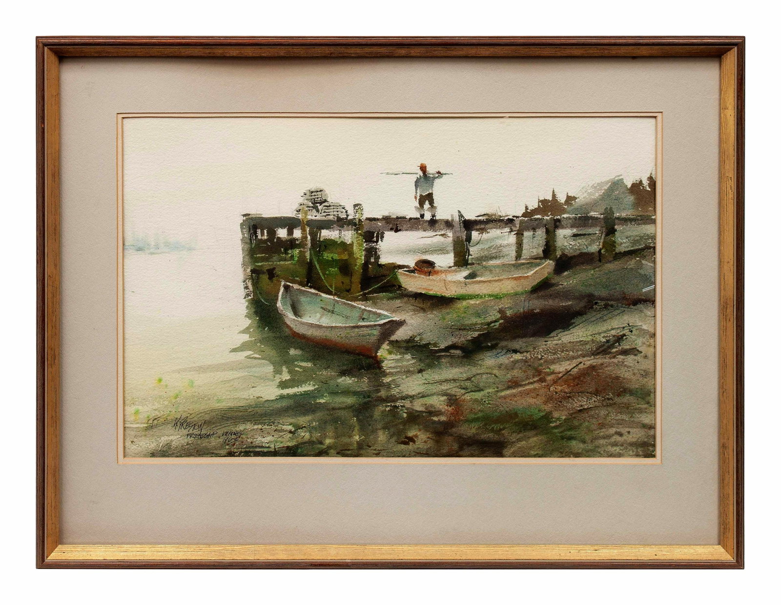 William E. Preston (1930 - 2015) American: William E. Preston (1930 - 2015) American Watercolor on Paper Measure 14"in H x 21"in W and 21 1/4"in H x 27 1/4"in W with frame Known for: Plein air seascape and landscape painting, ink drawing, illu