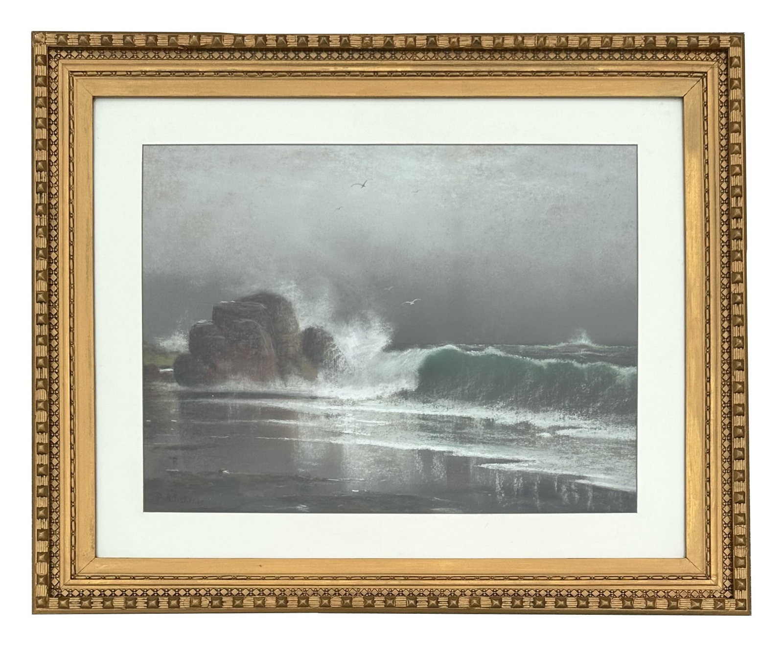 D. A. Fisher (1867 - 1940) American: D. A. Fisher (1867 - 1940) American Pastel on Paper Measure 17"in H x 23"in W and 27"in H x 32 1/2"in W x 2"in D framed Known for: Landscape painting Biography: Fisher is known to have lived in Portla