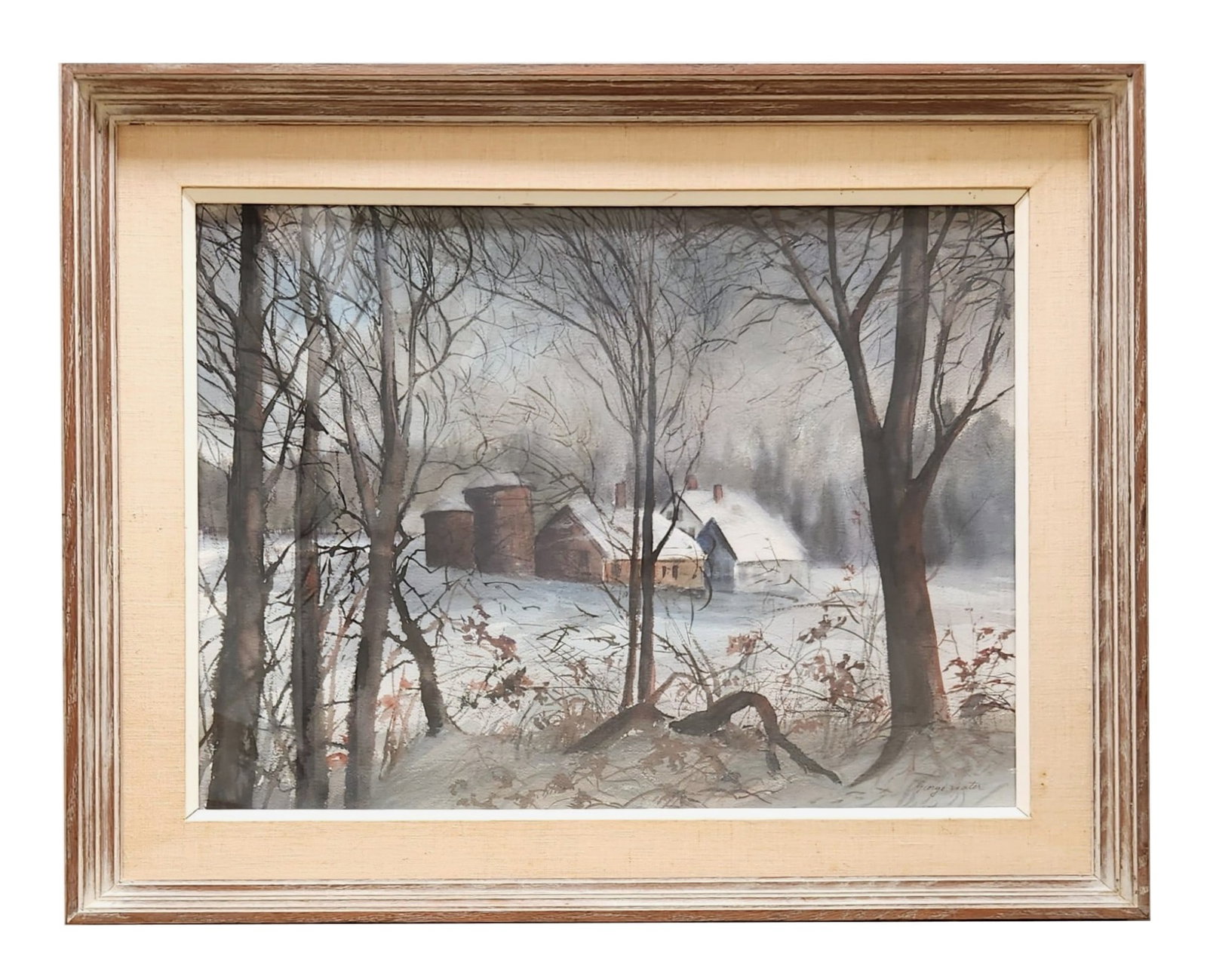 George David Yater (1910 - 1993) American: George David Yater (1910 - 1993) American Watercolor on Paper Measure 17 1/2"in H x 23 1/2"in W and 24"in H x 30"in W x 2"in D framed Known for: Townscape, coastal view, still life Biography: George