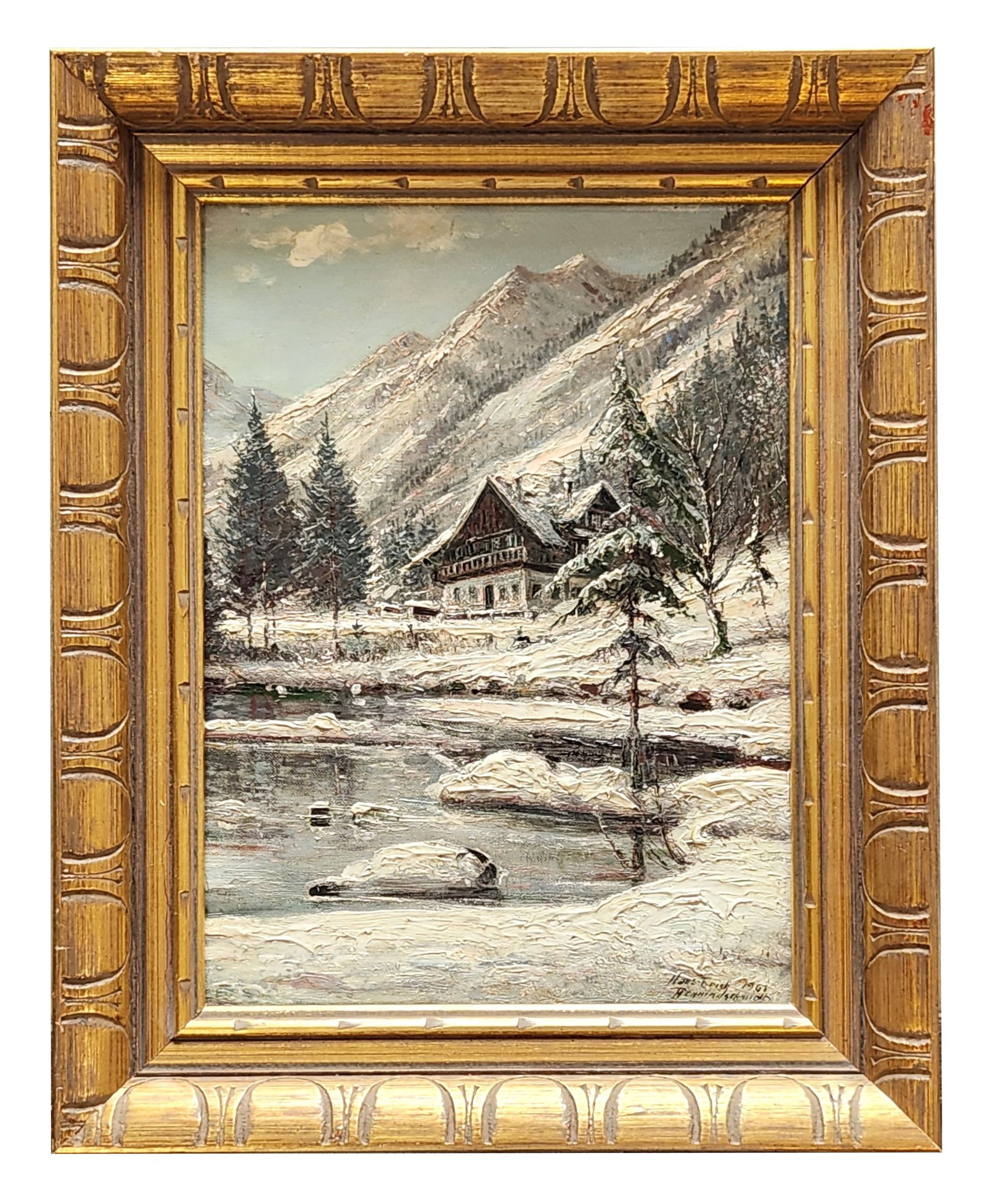 Hans Erich Pfenningschmied (1903 - 1962) Germany: Hans Erich Pfenningschmied (1903 - 1962) Germany Oil on Canvas Measure 15 1/2"in H x 11 1/4"in W and 20 1/2"in H x 16 1/2"in W x 2 1/4"in D framed