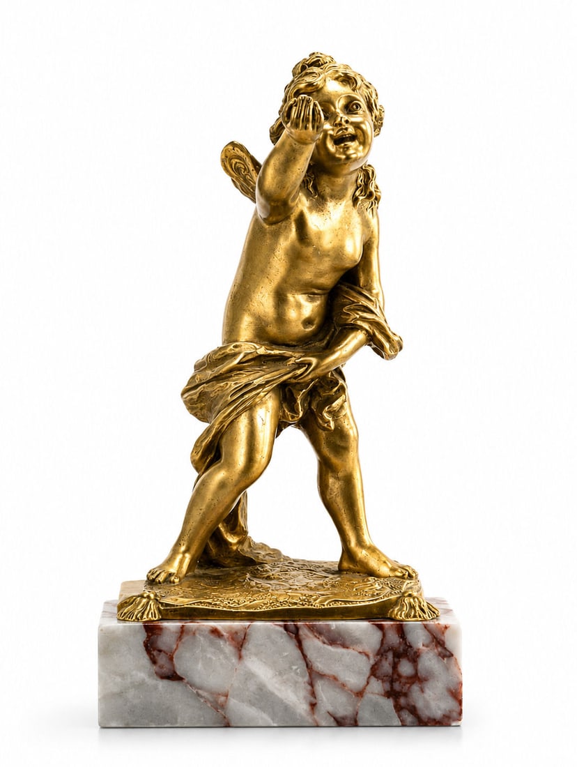 French 19th Century Louis XVI Style Ormolu and Marble Statue (1 of 5)