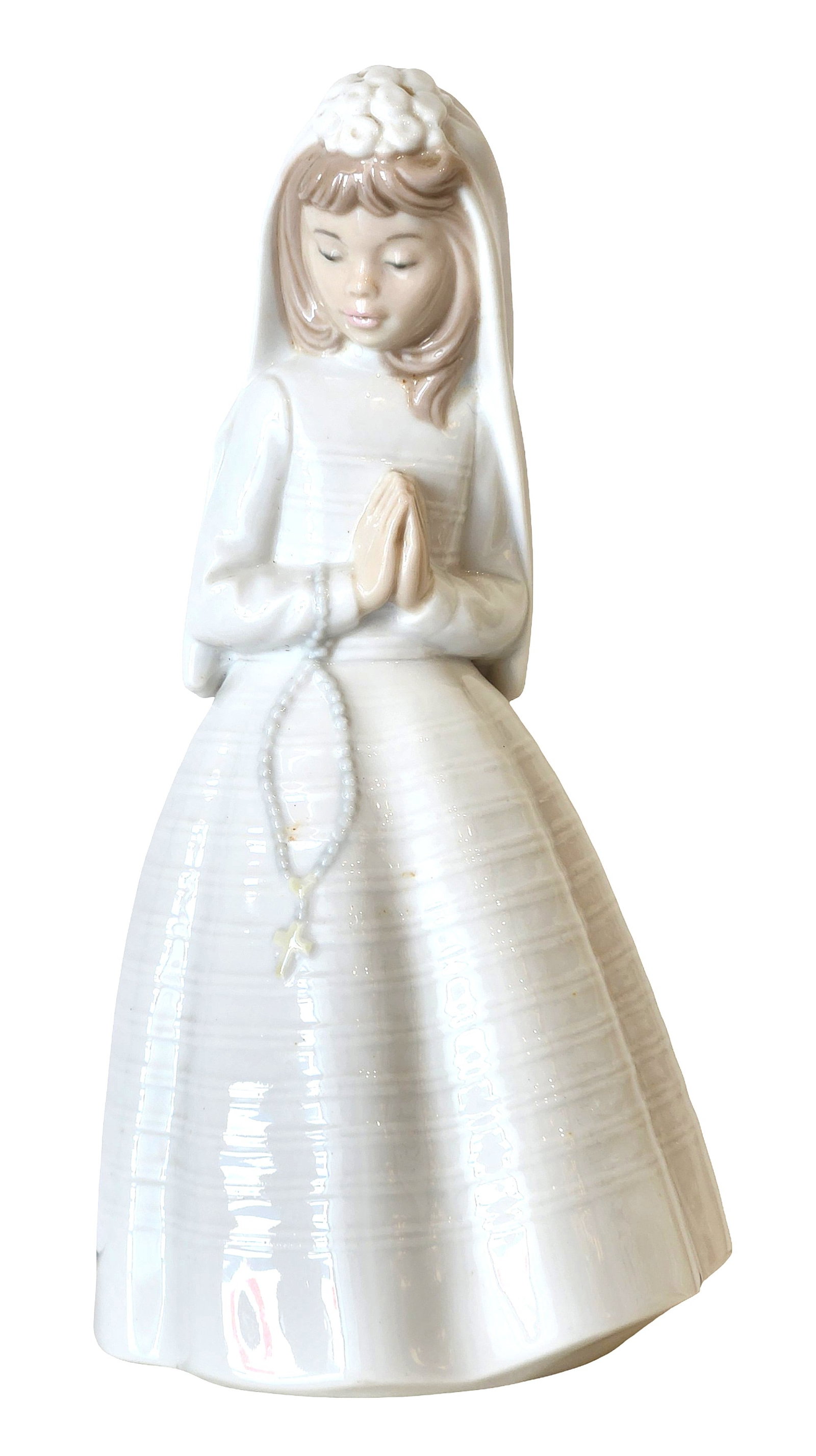 Lladro Nao Porcelain Figurine of a Praying Girl (First Communion), Handmade in Spain (1 of 5)