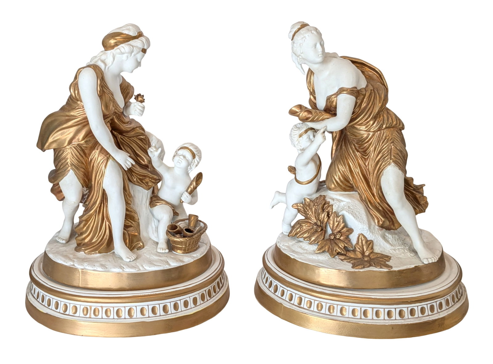 Pair of Limited Edition Classical Maiden and Cherub Figural Sculptures, No. 23/492 (1 of 5)