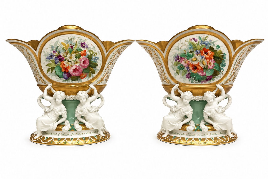 Pair of Probably Henri Ardant of Limoges Porcelain Vases (1 of 15)