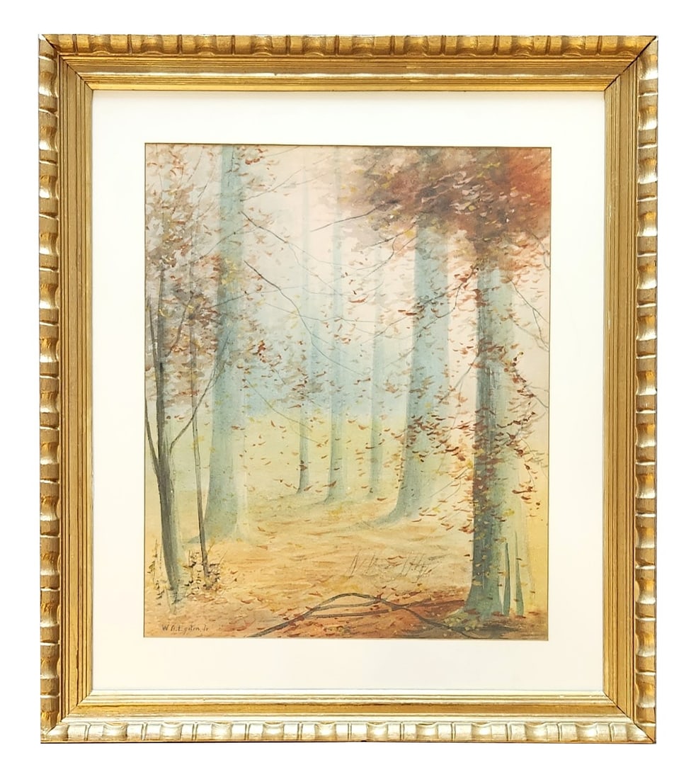 William Arnold Eyden, Jr. (1893 - 1982) American: William Arnold Eyden, Jr. (1893 - 1982) American Watercolor on Paper Measure 17"in H x 14"in W and 24 1/4"in H x 21 1/4"in W framed Known for: Tree landscape, city views, and portrait painting, teachi