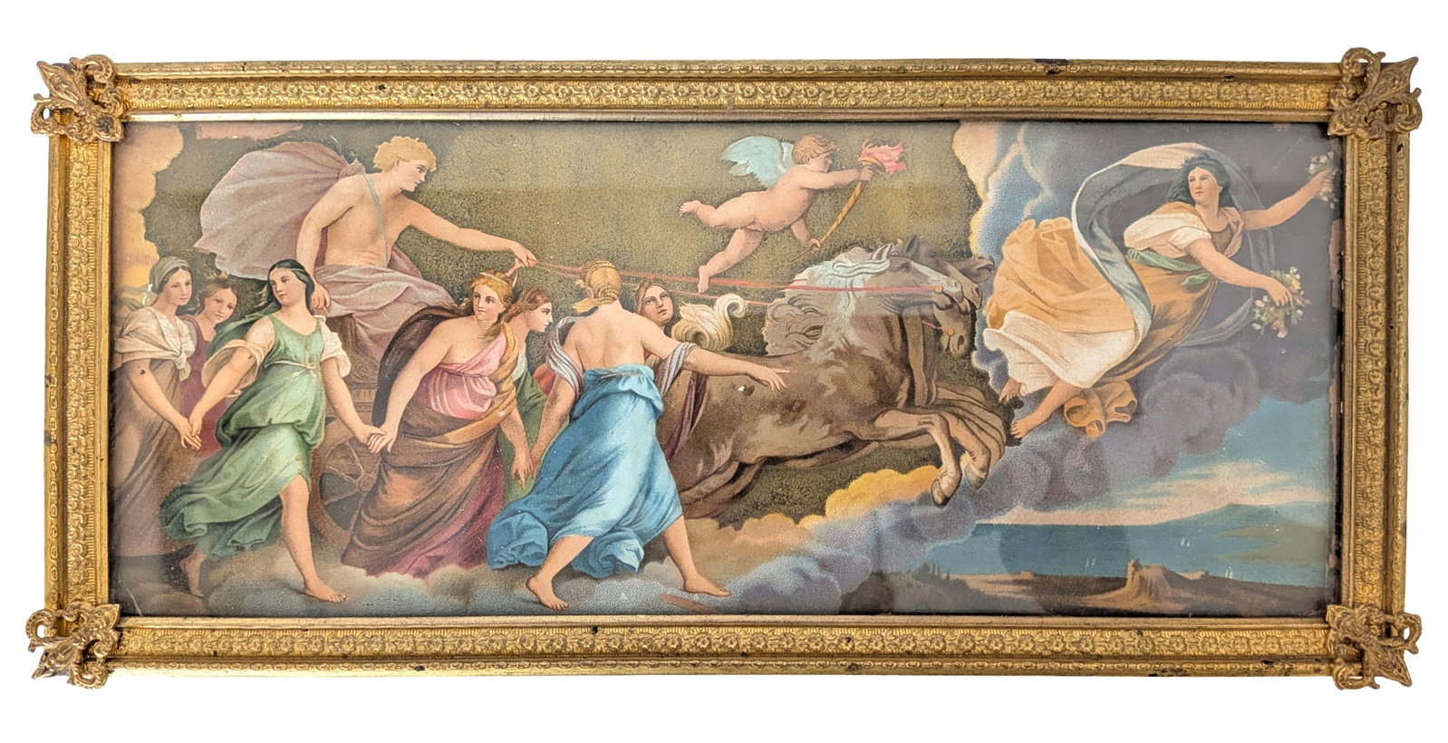 Antique Classical Mythological Print After Guido Reni Aurora (Dawn) in Gilt Frame (1 of 4)