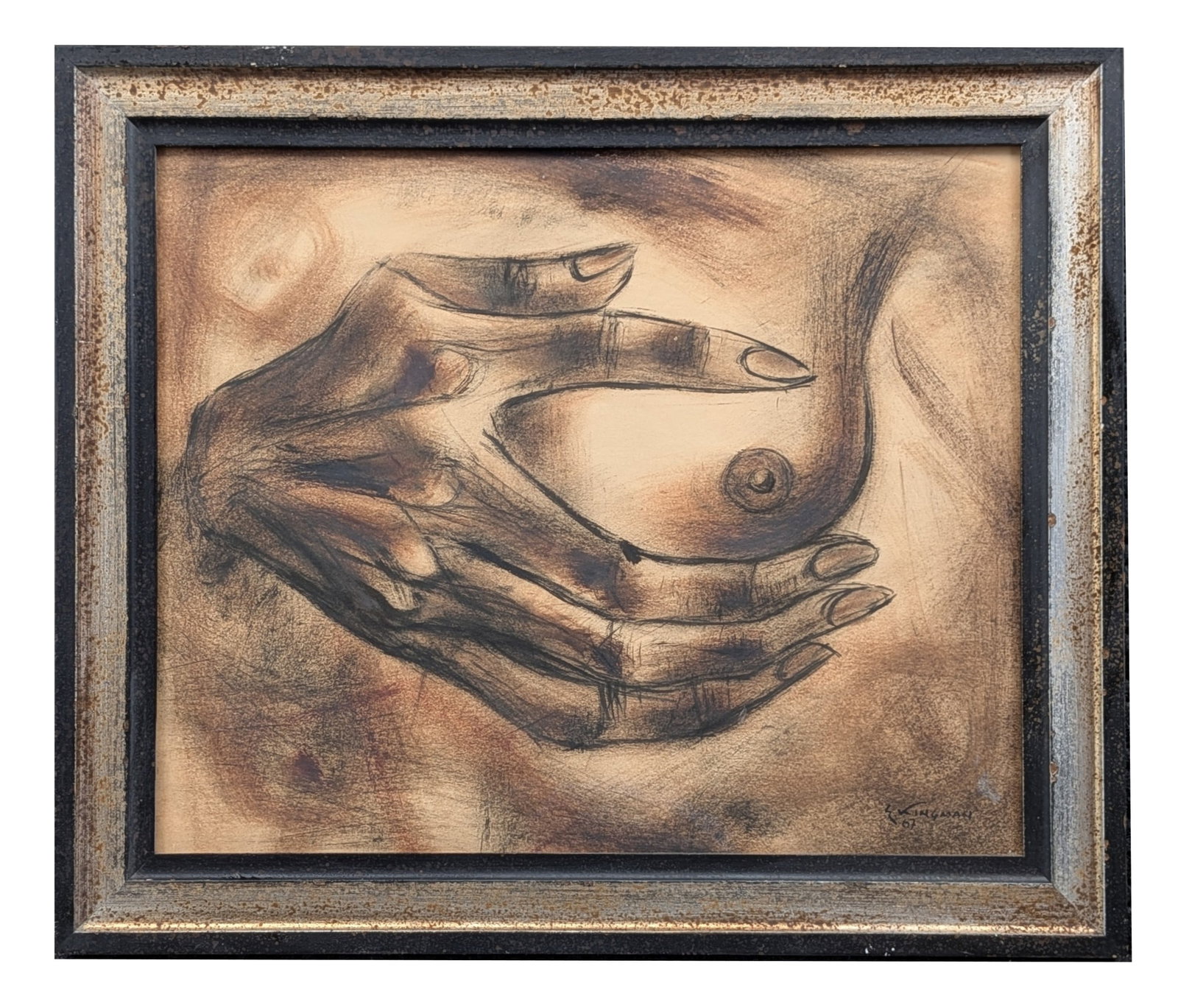 Eduardo Kingman Riofrio ( 1913 - 1997 ) Ecuador: Eduardo Kingman Riofrio ( 1913 - 1997 ) Ecuador Mixed Media on Paper Measure 18 1/2"in H x 22 1/2"in W and 23 3/4"in H x 27 3/4"in W x 1"in D framed Biography: Eduardo Kingman Riofr?o (1913?1997) was 
