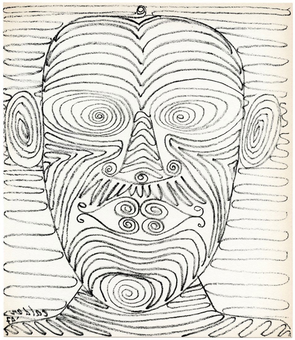 Alexander Calder original lithograph, 1947: Medium: original lithograph. Printed in Paris by Mourlot and published by Pierre à Feu and Maeght Editeur for the Marcel Duchamp / André Breton project Surréalisme en 1947. Issued in a limited edit