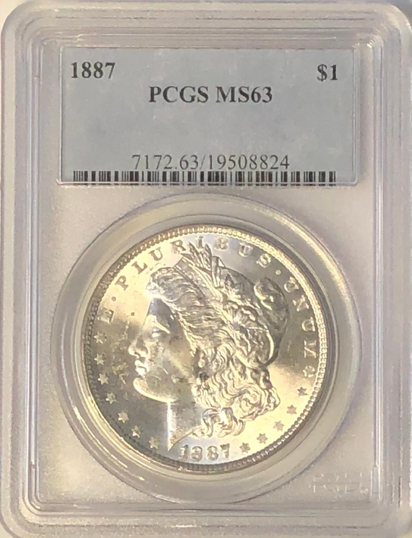 1887 PCGS MS63 Morgan Silver Dollar (1 of 2)