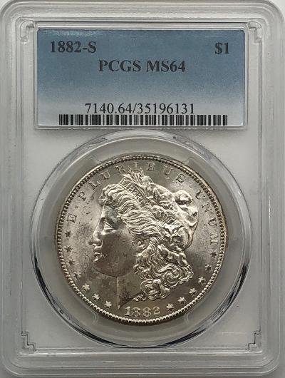 1882-S PCGS MS64 $1 Morgan Silver Dollar (1 of 2)