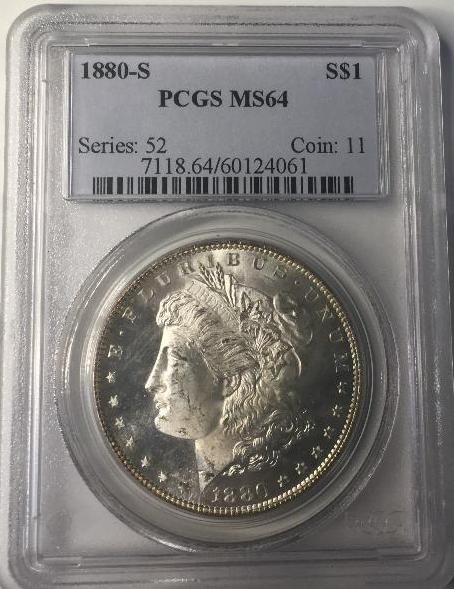 1880-S PCGS MS64 $1 Morgan Silver Dollar Series 52 (1 of 2)