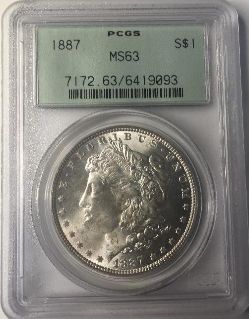 1887 PCGS MS63 Morgan Silver Dollar (1 of 2)