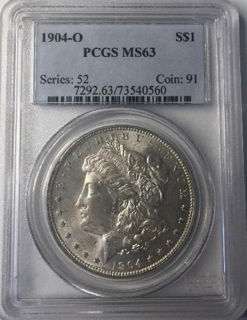 1904-O PCGS MS63 $1 Morgan Silver Dollar (1 of 2)