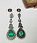 Antique Art Deco 10.82 CTW Diamond & Emerald Earrings - 10