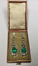 Antique Art Deco 10.82 CTW Diamond & Emerald Earrings