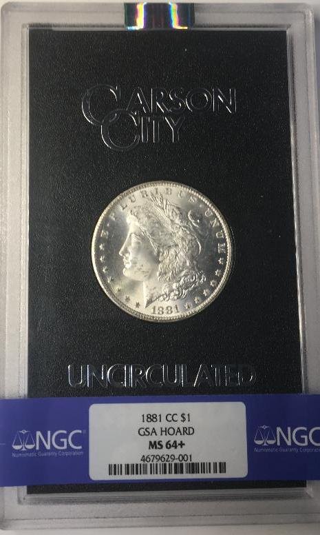 1881 CC $1 GSA Hoard MS64+ Morgan Silver Dollar (1 of 2)