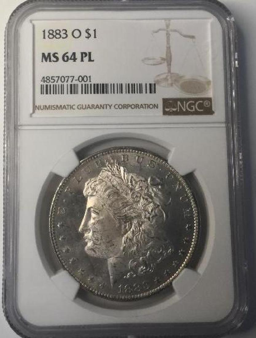 1883 O NGC MS64 PL $1 Morgan Silver Dollar (1 of 2)