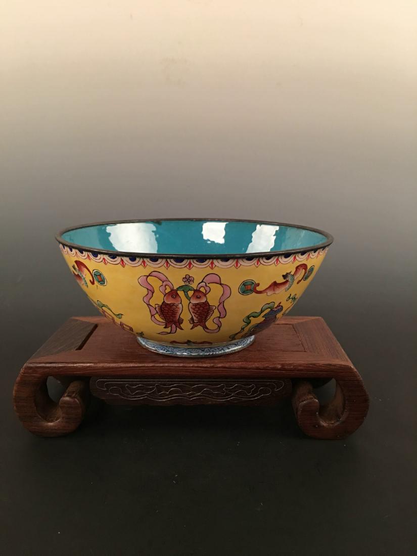 Chinese Enamel Bowl: Chinese Enamel Bowl 2 5/8" L x 6-3/4" W, 0.8lb Shipping: We are able to pack and ship this item to an address in the United States for $25.00 via UPS Ground or USPS Priority Mail. Tracking information