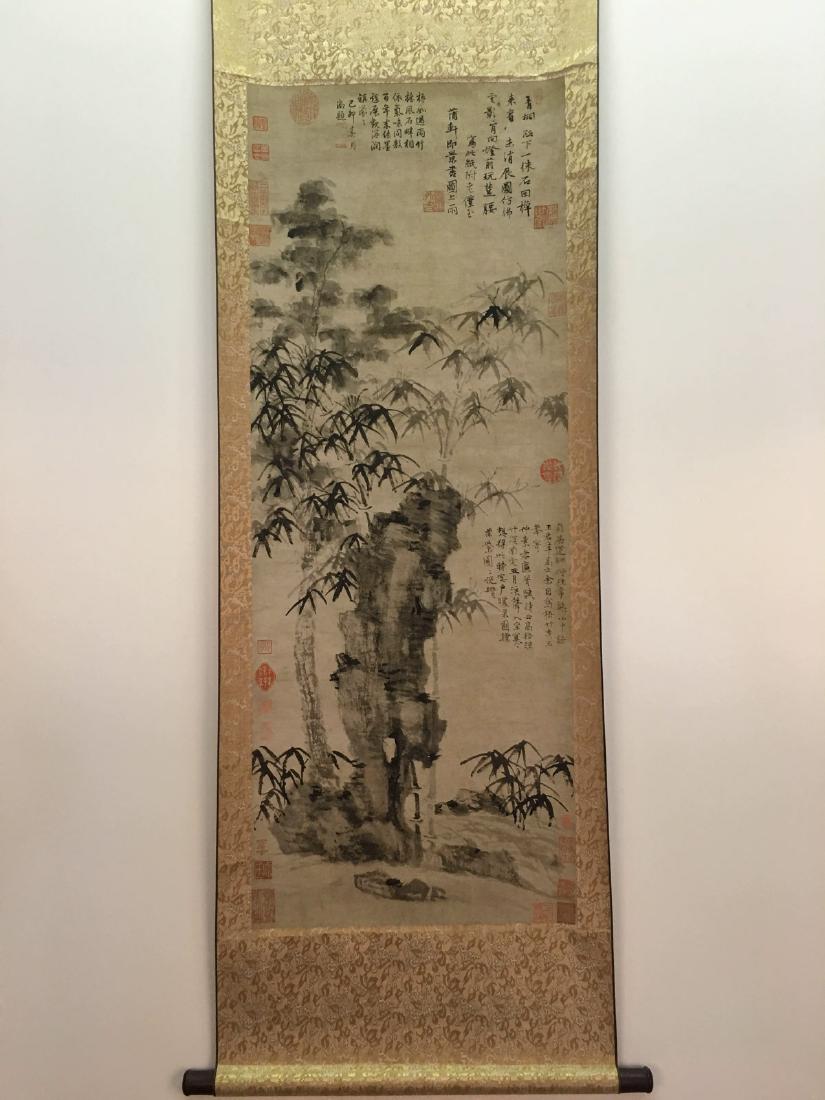 Chinese Hanging Scroll of Stone And BamBoo (1 of 8)