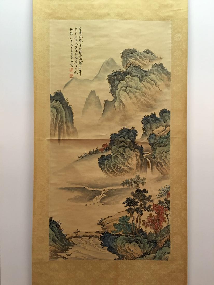 Hanging Scroll of Landscape Painting with Wu Hufan Mark (1 of 5)