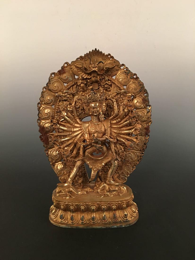 Chinese Gilt Bronze Buddha: Chinese Gilt Bronze Buddha 11-3/4" L x 9" W, 5.4lb Shipping: We are able to pack and ship this item to an address in the United States for $35.00 via UPS Ground or USPS Priority Mail. Tracking informa