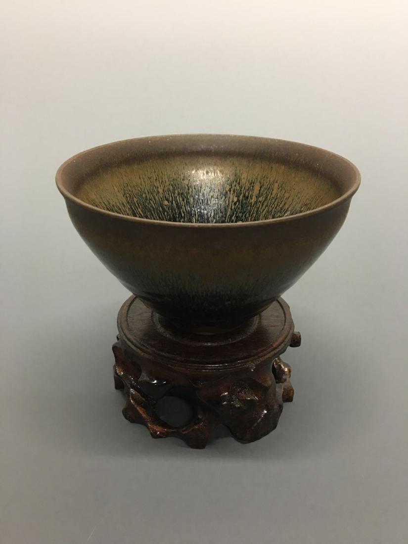 Chinese Jian Zhan Porcelain Bowl: Chinese Jian Zhan Porcelain Bowl 3'' H x 5'' W, 0.8 Lb Shipping: We are able to pack and ship this item to an address in the United States for $35.00 via UPS Ground or USPS Priority Mail. Tracking inf