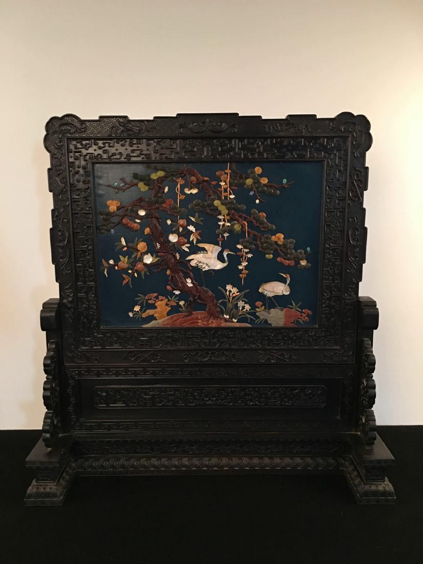 Fine Chinese Rosewood Carved & Inlaied Splicing Table (1 of 10)