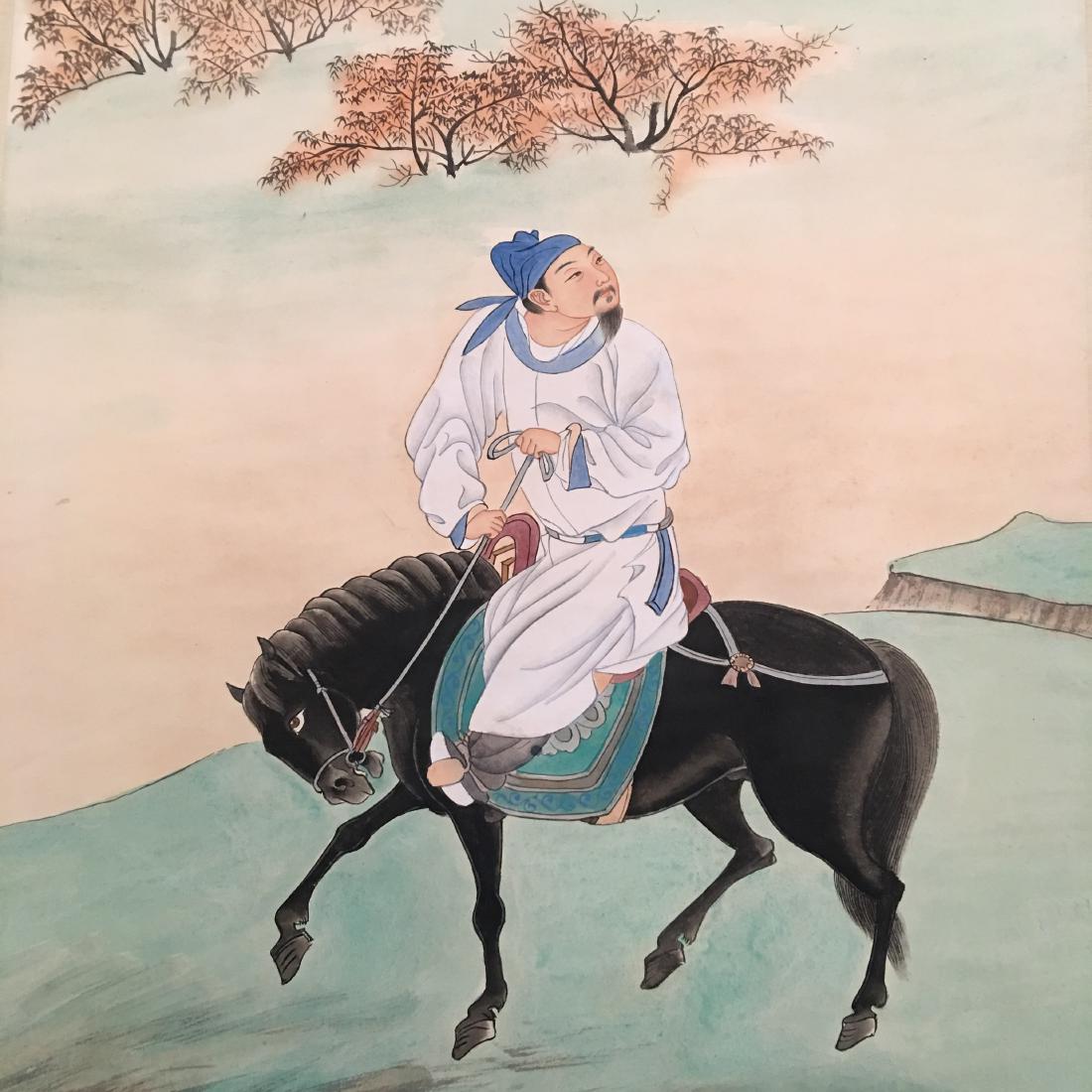 Chinese Hanging Scroll of 'Figures' Painting, Zhang: Chinese Hanging Scroll of 'Figures' Painting, Zhang Daqian Signature 51-1/2'' H, 25-1/2'' W; 1.6 lb Shipping: We are able to pack and ship this item to an address in the United States for $30.00 via U