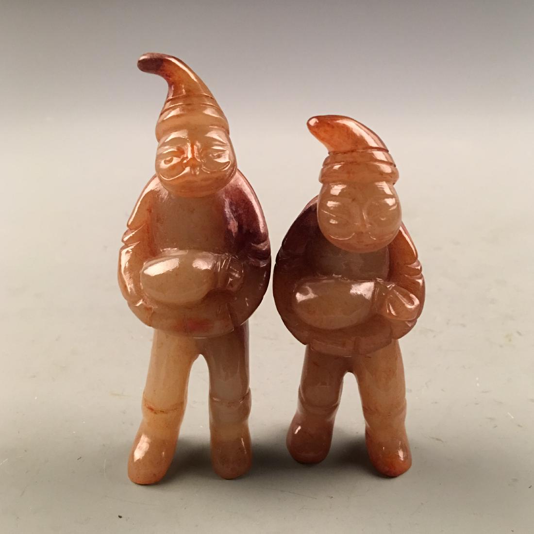 Pair Chinese Archaic Jade Musician Figure (1 of 8)