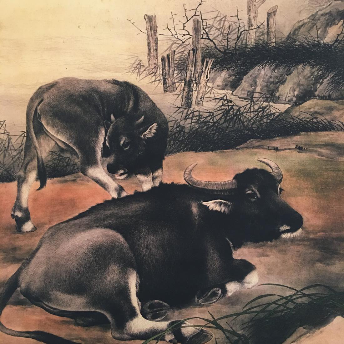 Chinese Hanging Scroll of 'Buffalo' Painting (1 of 4)