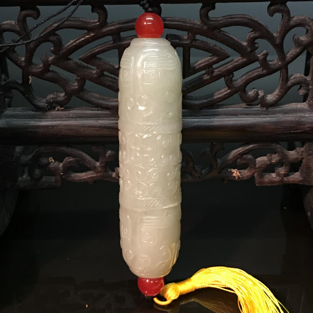 Chinese Carved Hetian Jade Hand Piece (1 of 6)