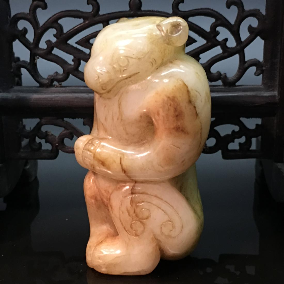 Chinese Hetian Jade Ruishou Figure: Chinese Hetian Jade Ruishou Figure 3-7/8'' H, 1-1/2'' W; 352 g Shipping: We are able to pack and ship this item to an address in the United States for $25.00 via UPS Ground or USPS Priority Mail. Trac