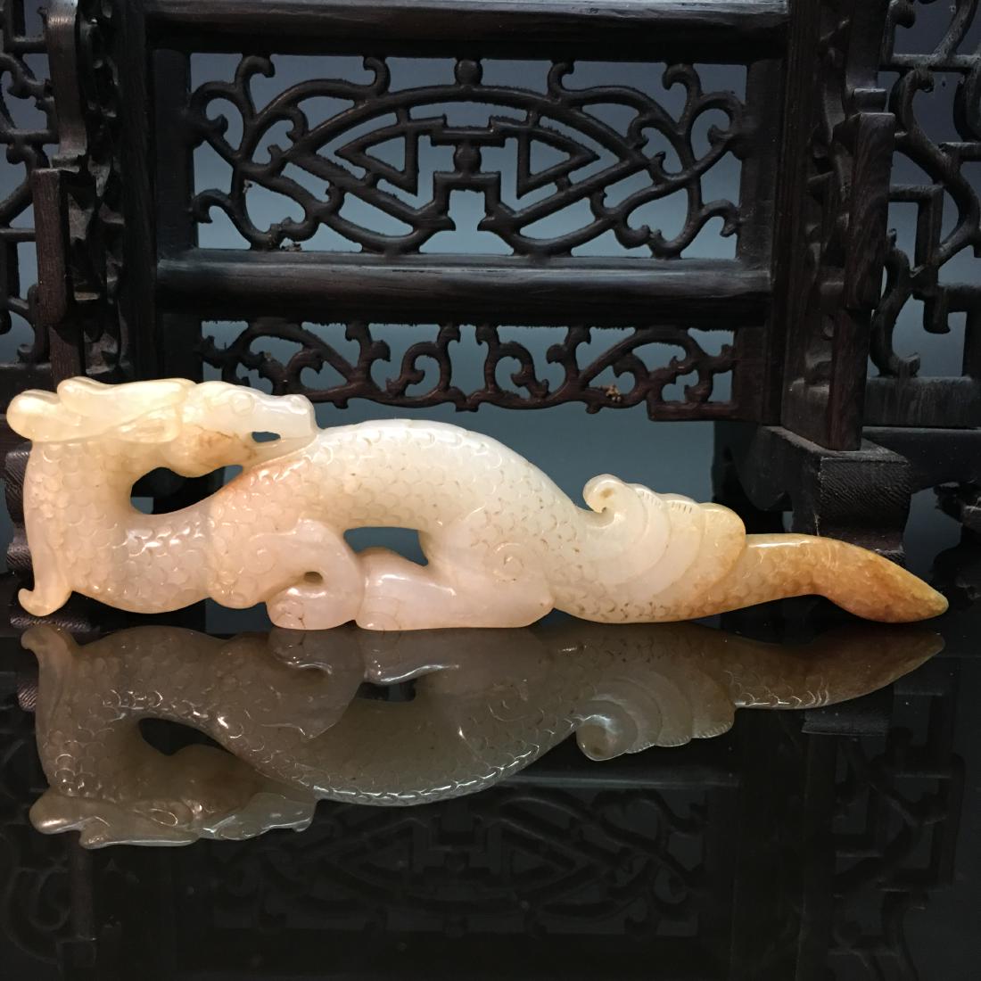 Chinese Hetian Jade Five Claw Dragon Figure (1 of 9)