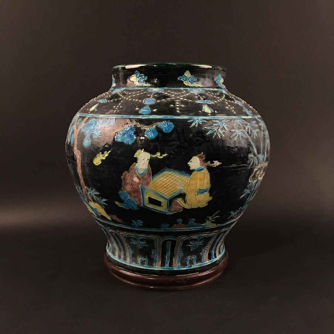 Chinese Fahua Ci Jar: Chinese Fahua Ci Jar 12-1/2'' H, 10-1/2'' W; 16.4 lb Shipping: We are able to pack and ship this item to an address in the United States for $55.00 via UPS Ground or USPS Priority Mail. Tracking infor
