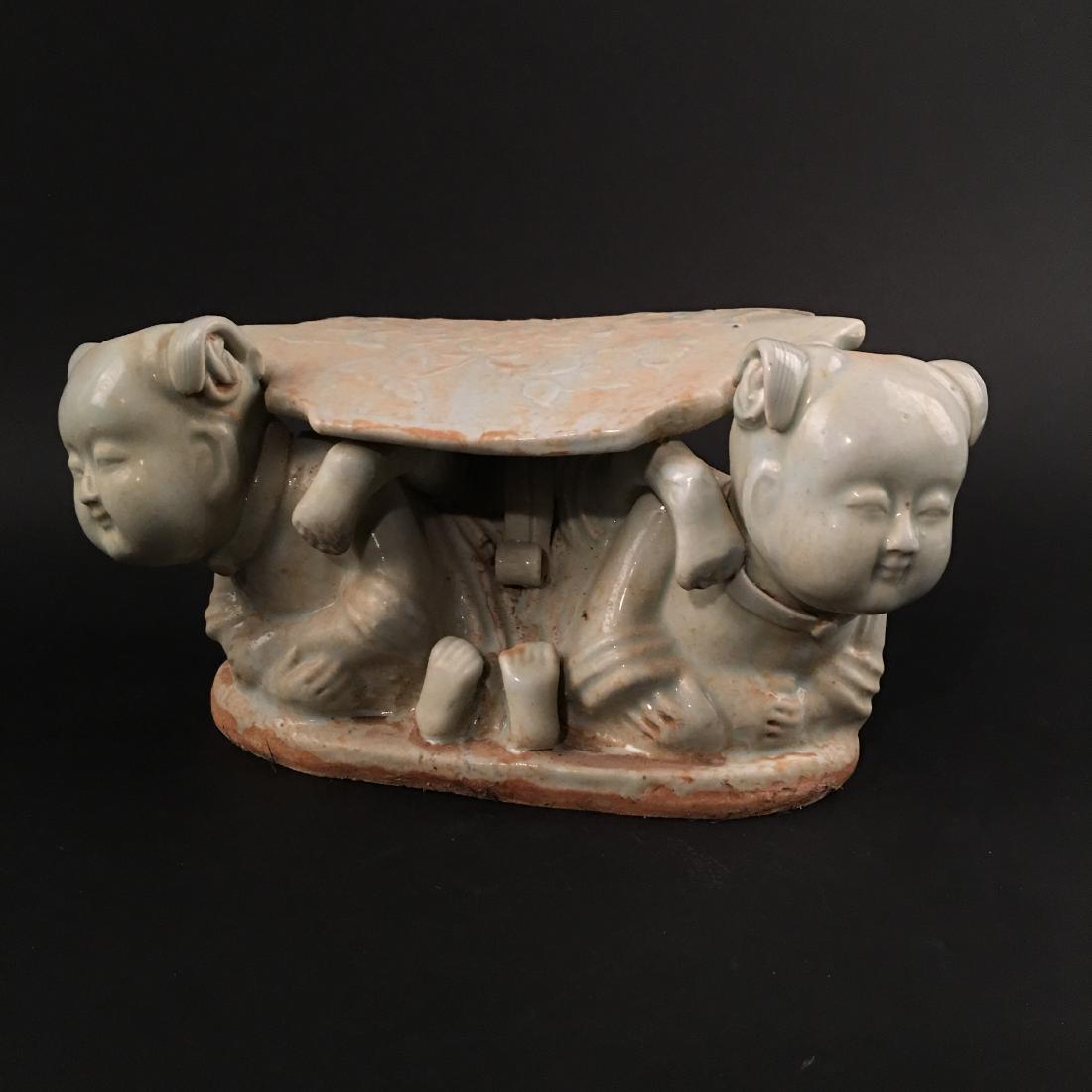 Chinese Celdon Glazed 'Kid' Pillow (1 of 7)