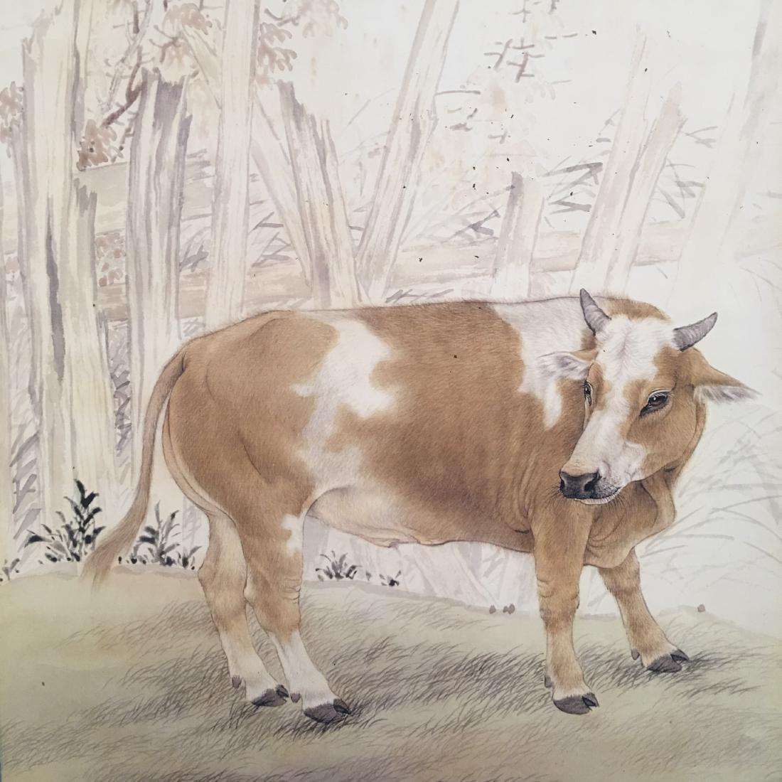 Chinese Hanging Scroll of 'Buffalo' Painting (1 of 6)