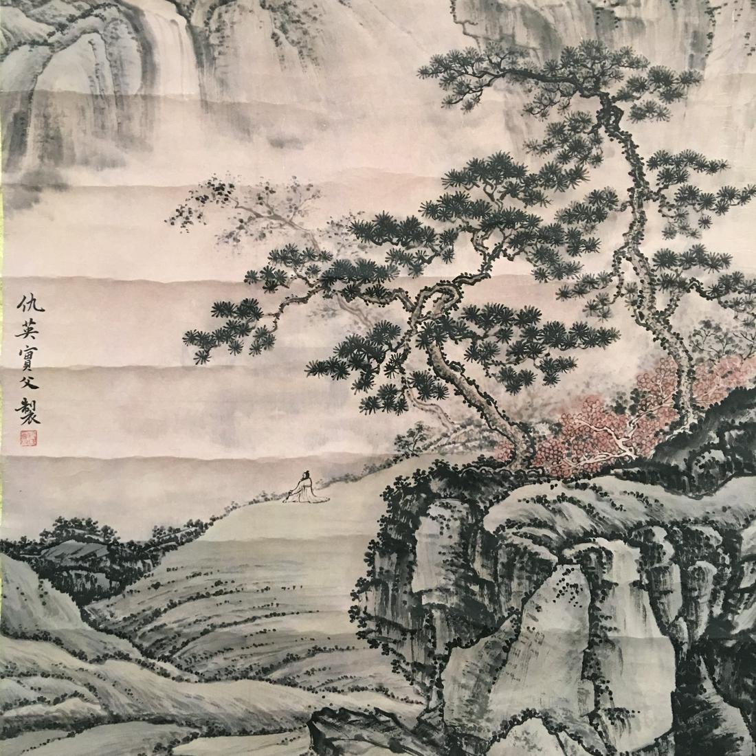 Chinese Hanging Scroll of 'Landscape' Painting, Qiu (1 of 7)