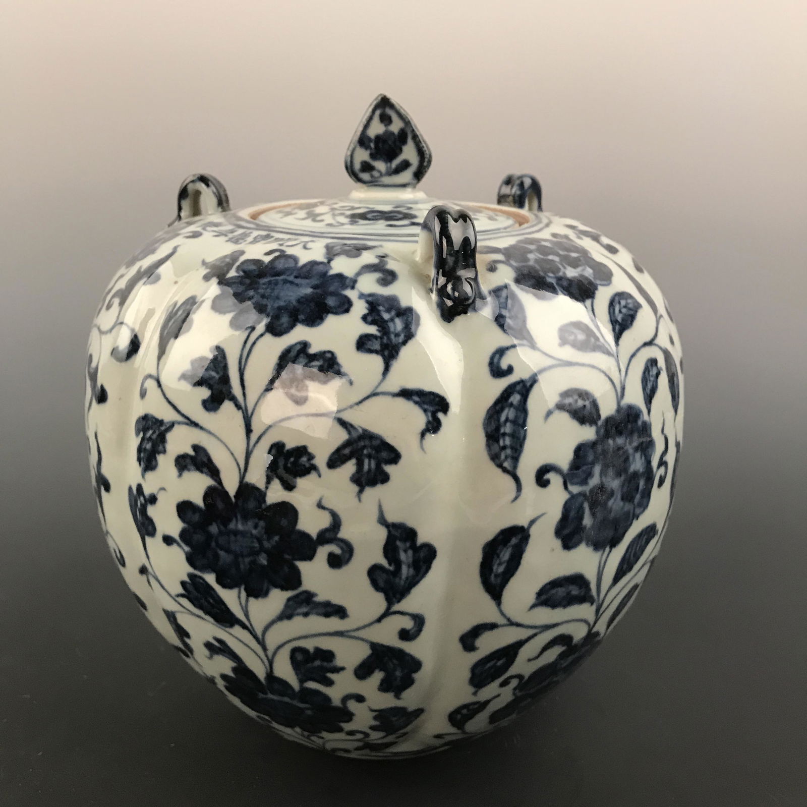 Chinese Blue-White 'Lotus' Jar and Cover (1 of 5)