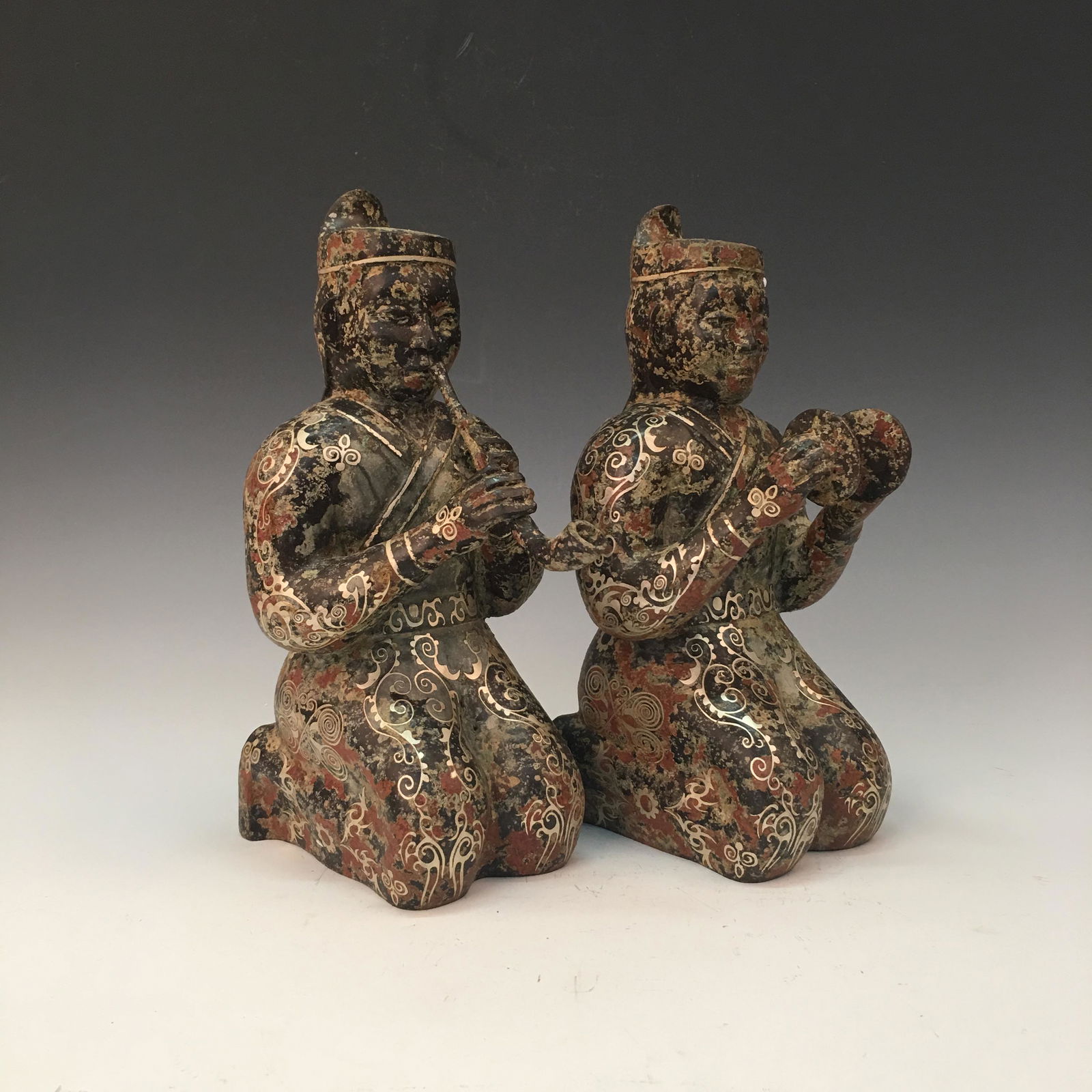 A Pair of Chinese Bronze Inlaying Gold and Silver (1 of 7)
