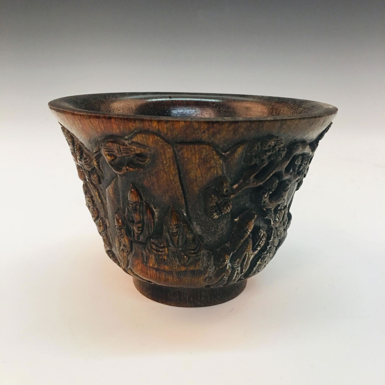 Chinese Ox-Horn Cup, Qianlong Mark (1 of 7)
