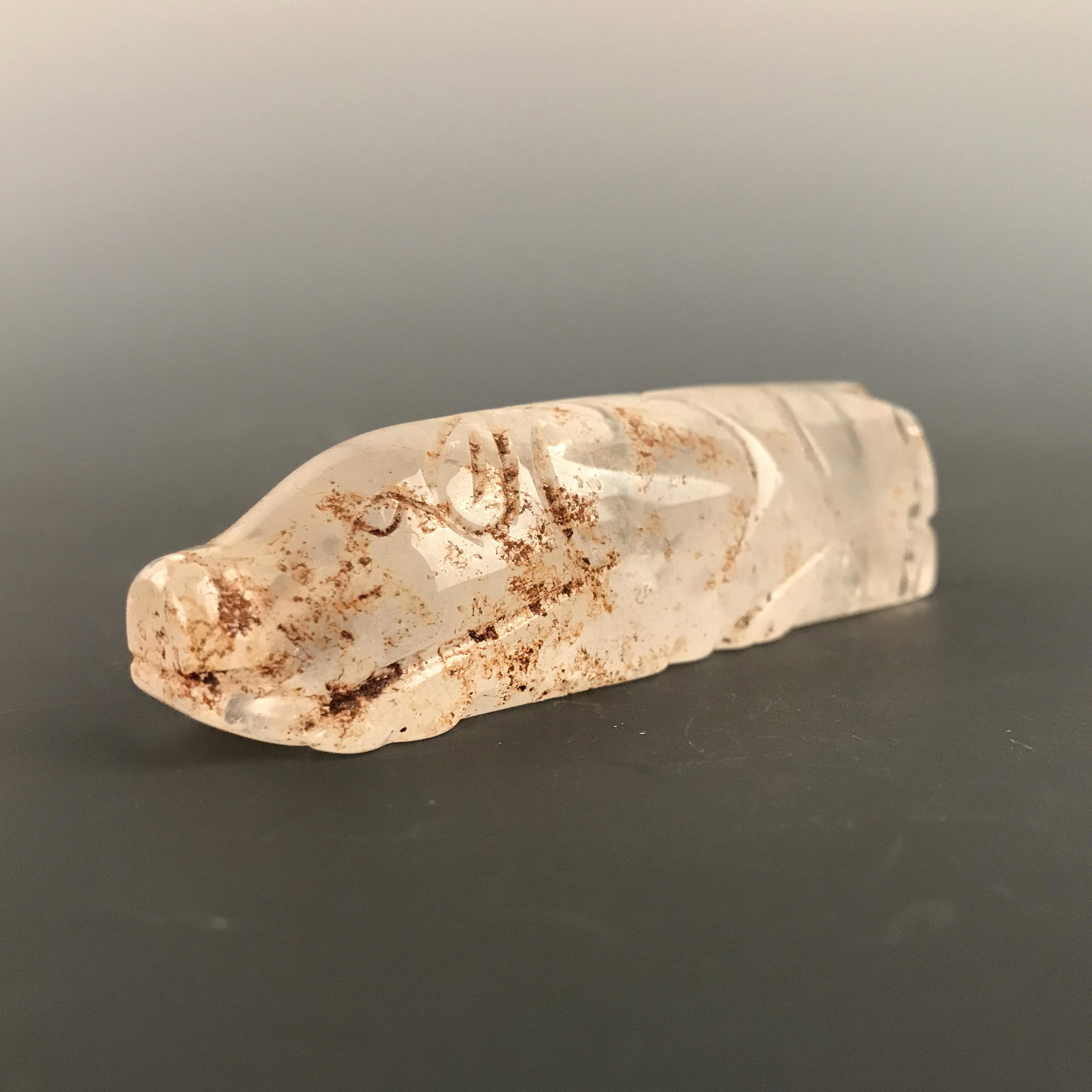 Chinese Jade Pig: Chinese Jade Pig 1'' H, 3-1/4'' W; 93 g Shipping: We are able to pack and ship this item to an address in the United States for $25.00 via UPS Ground or USPS Priority Mail. Tracking information will b
