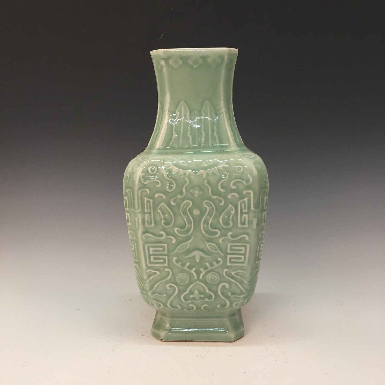 Chinese Longquan Kiln Vase, Qianlong Mark: Chinese Longquan Kiln Vase, Qianlong Mark 13'' H, 6-1/4'' W; 6 lb Shipping: We are able to pack and ship this item to an address in the United States for $45.00 via UPS Ground or USPS Priority Mail. T