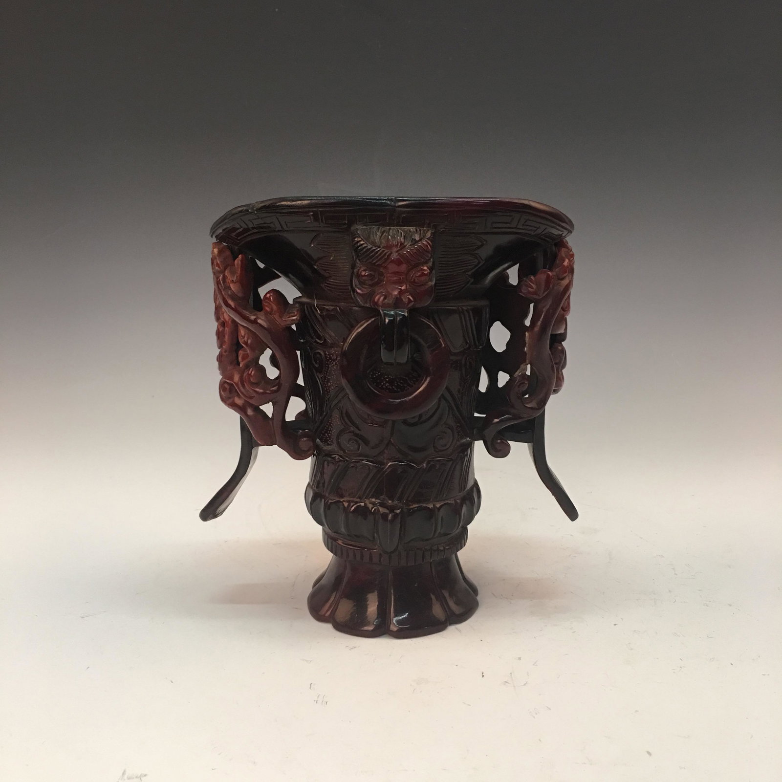 Chinese Ox-Horn Vessel: Chinese Ox-Horn Vessel 7'', 6'' W; 2.2 lb Shipping: We are able to pack and ship this item to an address in the United States for $30.00 via UPS Ground or USPS Priority Mail. Tracking information will